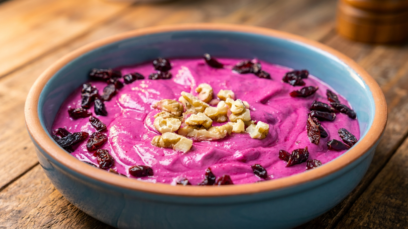 Creamy Beetroot Dip with Cranberries & Walnuts