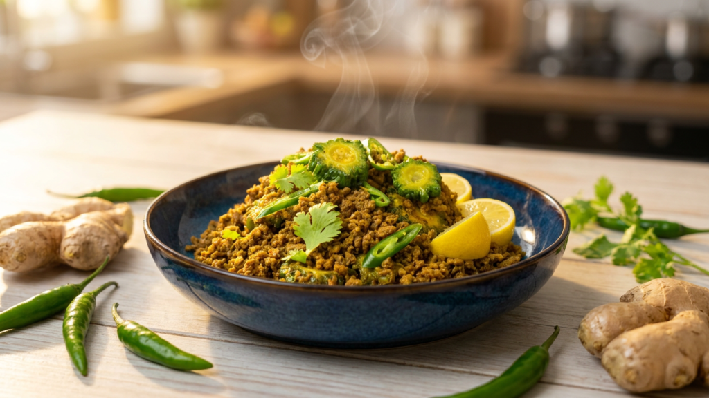 Karela Keema – Spiced Bitter Melon with Minced Meat