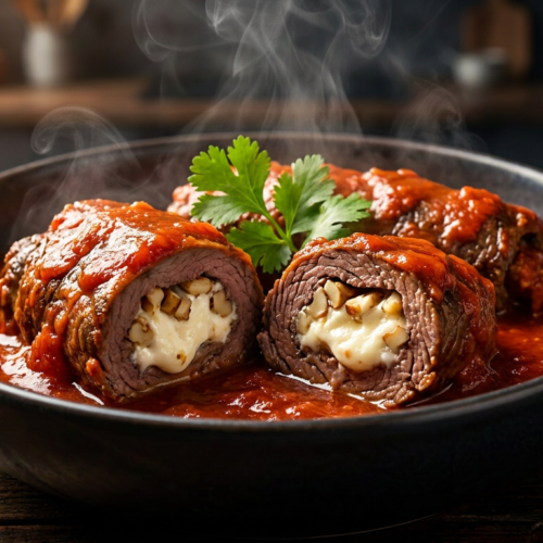 Stuffed Beef Rolls in Rich Tomato Sauce