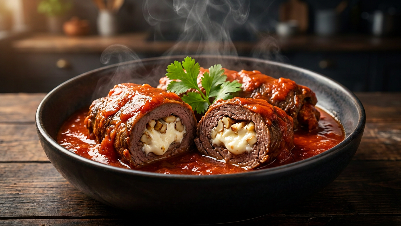 Stuffed Beef Rolls with Creamy Gravy [WORKING TEST RECIPE DATA]