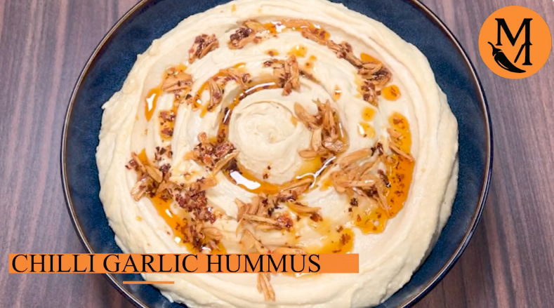 Creamy Hummus with Garlic Chili Oil