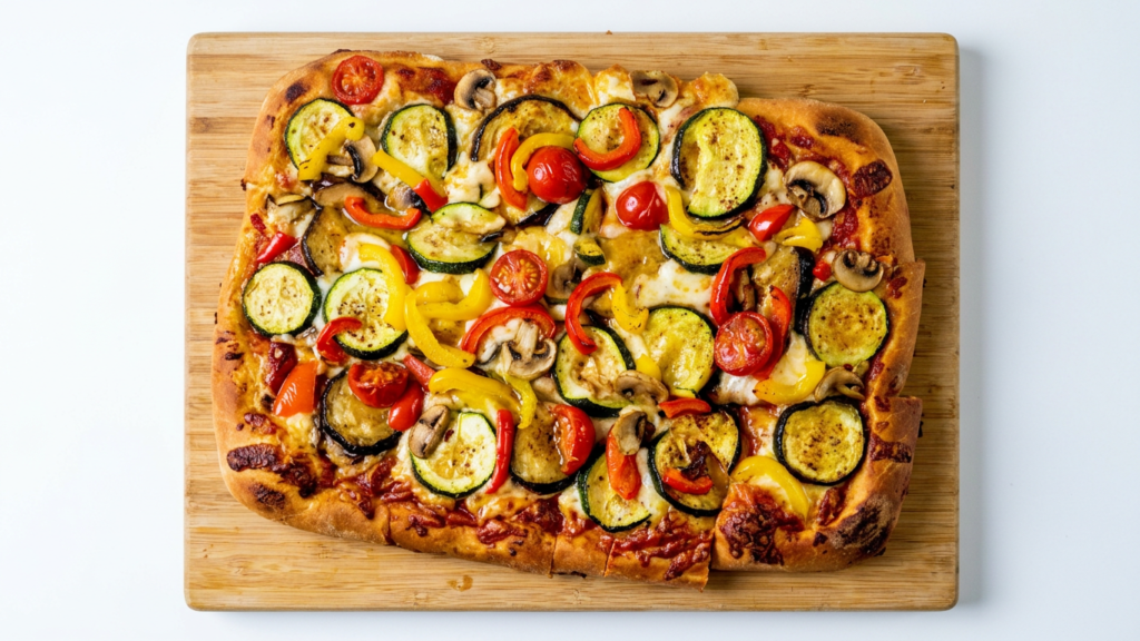 Homemade Veggie Pizza with a Crispy Crust