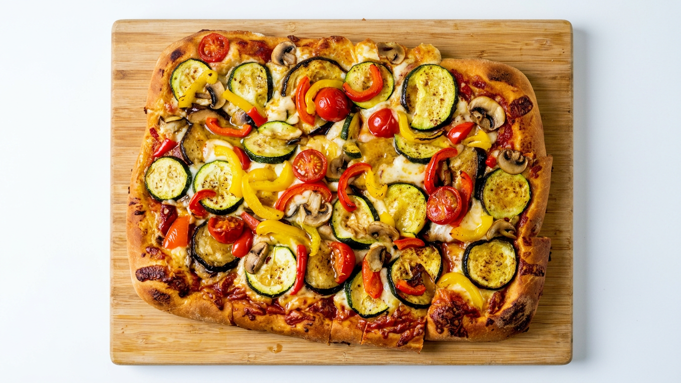 Homemade Veggie Pizza with a Crispy Crust